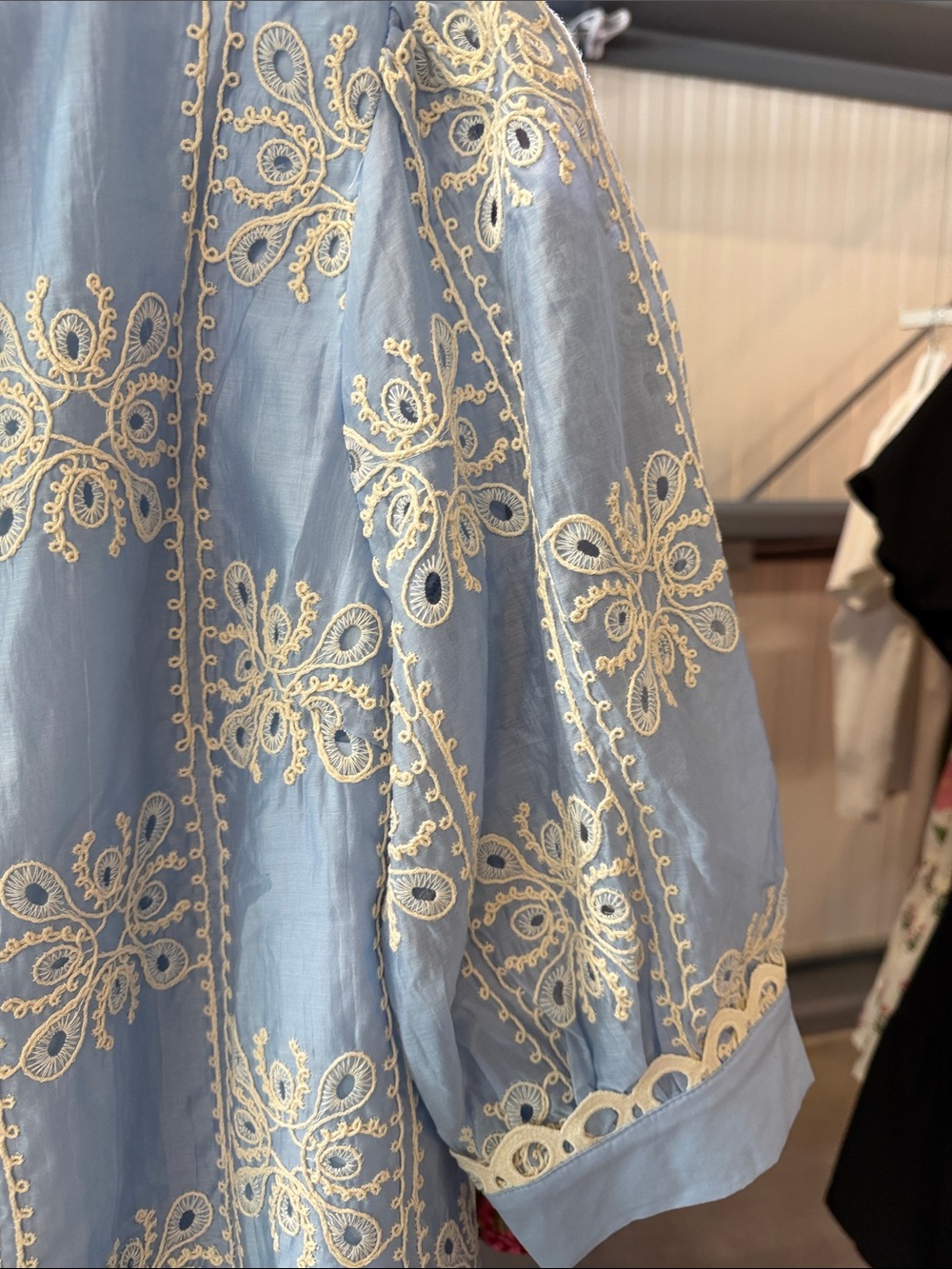 JODIFL Light Blue Embroidered Button-Up Blouse - Picture 5 of 6